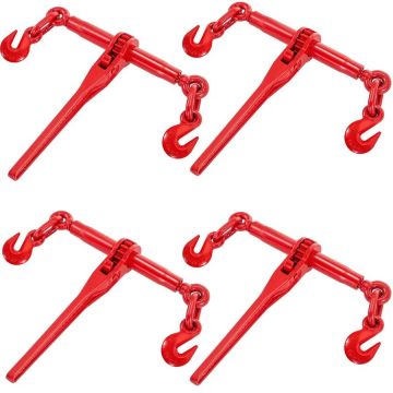 Chain ratchet binder 3/8–1/2 inch, 9215 lbs, red, 4 pcs.