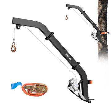 Deer Lift to Tree, 353 lbs, with Winch and Ratchet Strap, Black