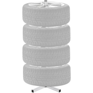 Steel tire storage rack for garage, 4 tires up to 225 mm