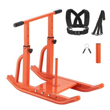Sanki stalowe do ćwiczeń fitness, rączka regulowana, 25/51 mm, kolor pomarańczowy