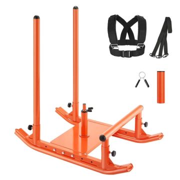 Weight sled for training, steel, orange, compatible with 25/51 mm discs