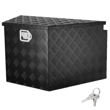 Aluminum tongue box for trailer, 33x19x18 inches, with lock and keys