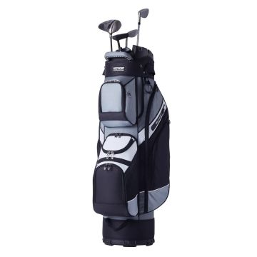 Torba golfowa nylonowa, 41 cali, 14 przegródek, czarna, unisex