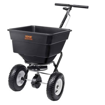 Lawn spreader 45.4 kg, steel, black, 30.5 cm wheels