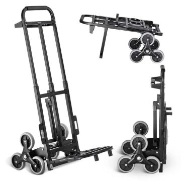 Stair climbing hand truck, 460 lbs, 6 wheels, foldable
