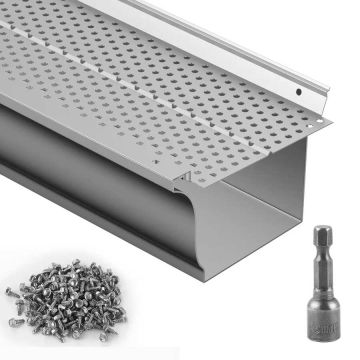 Osłona rynny aluminiowej, szerokość 5 cali, 13 szt., filtr do liści