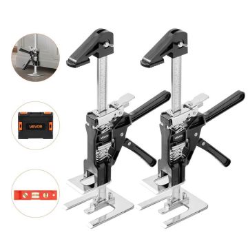 Manual metal jack 2 pcs., 200 kg, magnetic level, black