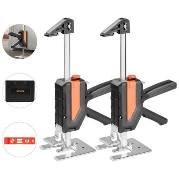 Hand jack metal 2 pcs., 200 kg, 195 mm, black, with magnetic spirit level
