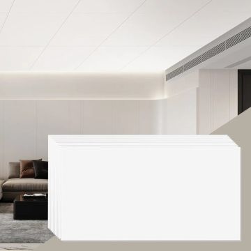 Ceiling tiles 24x24 inches, 10 pcs., white, PVC, recessed