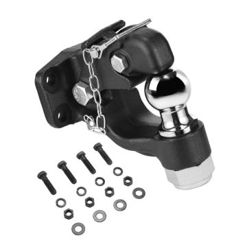Pin-type trailer hitch, 2-inch ball, 20,000 lb. towing capacity, black