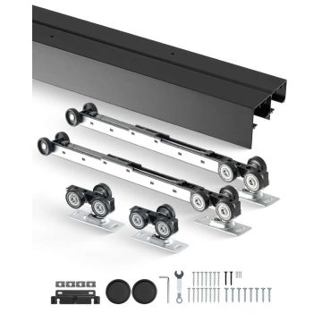 Aluminum alloy 8 feet sliding door hardware kit, for 2 door system