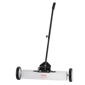 Rolling magnetic lawn broom with wheels, 74 cm telescopic handle