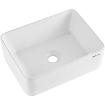 Prostokątna biała ceramiczna umywalka łazienkowa 16x12 cali na blat