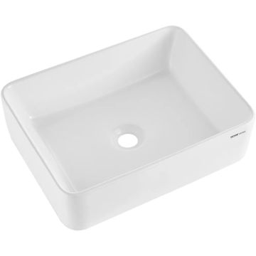 Prostokątna biała ceramiczna umywalka łazienkowa, 19" x 14,7"
