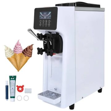 Commercial ice cream machine, 10 l/hr, 4 L hopper, LCD display
