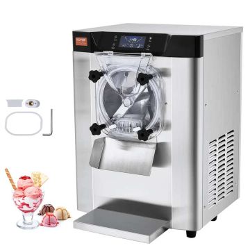 Commercial tabletop LED ice cream machine, 12 l/hr, 4.5 L stainless steel cylinder