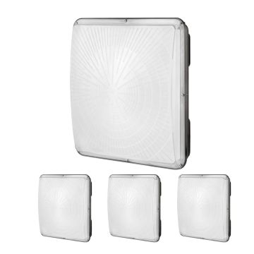 4 lampy sufitowe LED, 150 W, 5000 K, IP65, 315 x 315 mm