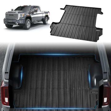 Truck body mat TPE, compatible with 2019-2024 chevrolet silverado and GMC sierra 1500, 5.8 feet body