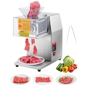 Electric stainless steel meat slicer, 850 W, 5 mm, commercial