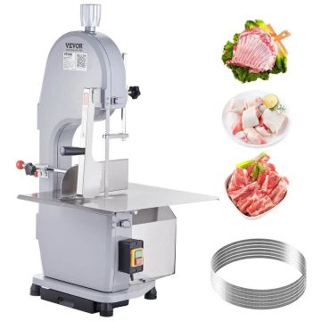 Electric commercial meat band saw, 1500 W, stainless steel