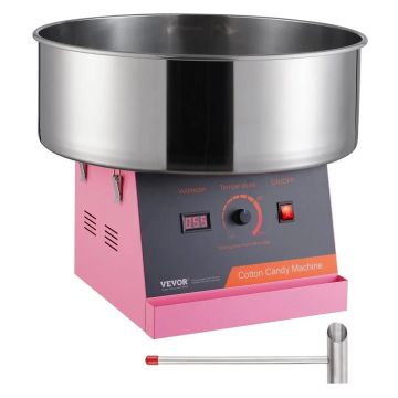 Electric cotton candy maker 1000 W, stainless steel bowl, pink