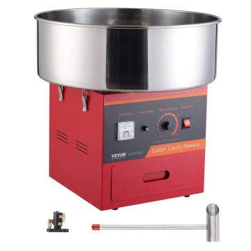 Electric cotton candy maker, 1000 W, red, stainless steel bowl