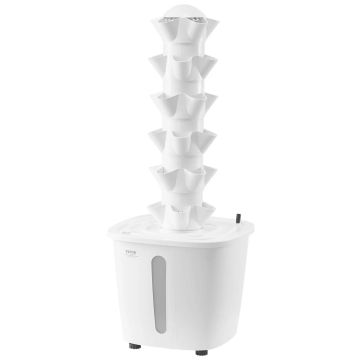 Hydroponic growing system, 30 pods, 6-tier tower with pump and timer