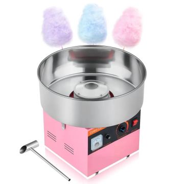 Commercial electric cotton candy maker, 1000 W, pink, 38 cm stainless steel bowl