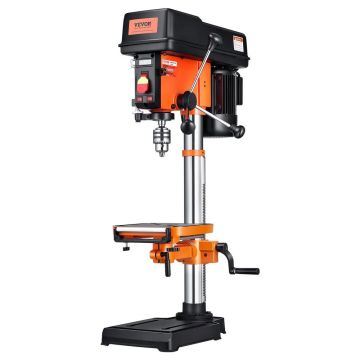 750 W stationary drilling machine with continuous speed control and 0-45° tilting table