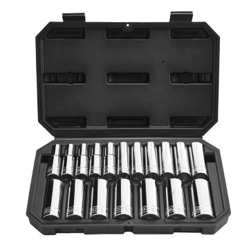 Socket set 18 pcs. 10-27 mm, chrome-plated CR-V steel, for mechanics