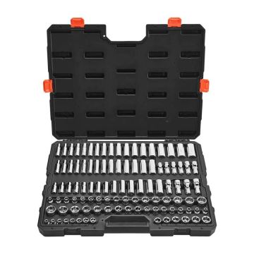 Socket set 104 pcs. 6–24 mm, CR-V steel, for mechanics
