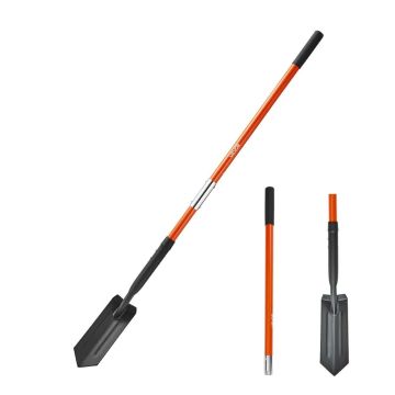 Trench shovel, 10.4 cm blade, 142.5 cm, with fiberglass handle