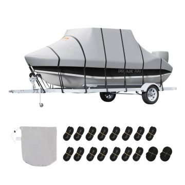 Boat cover for T-roof, 7310–7920 mm, 600D PU oxford, grey