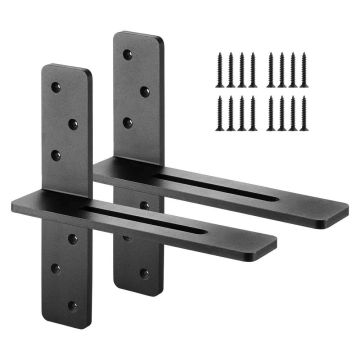 T-shaped steel shelf brackets, 2 pcs., 90 kg load capacity