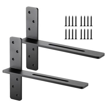 T-shaped steel shelf brackets, 2 pcs., 90 kg load capacity