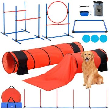 Dog agility training equipment, 7-piece set with obstacles