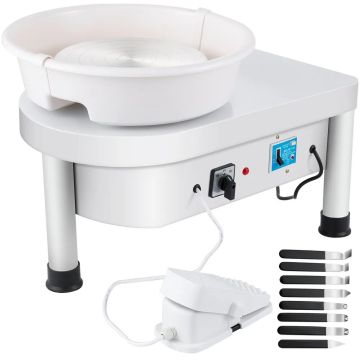 Electric pottery shaping wheel 25 cm, 280 W with pedal and tools