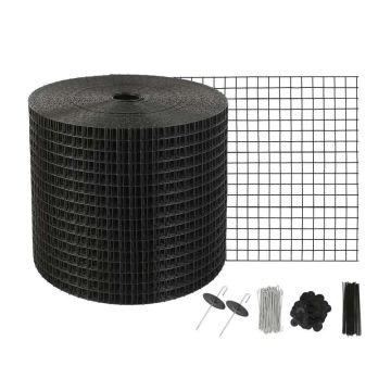 Solar bird protection, 12.7 mm wire mesh, PVC coating, aluminum fasteners, 15.24 x 3048 cm