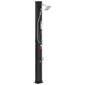 Outdoor solar heated shower, 40L pool set with 2 heads and foot tap