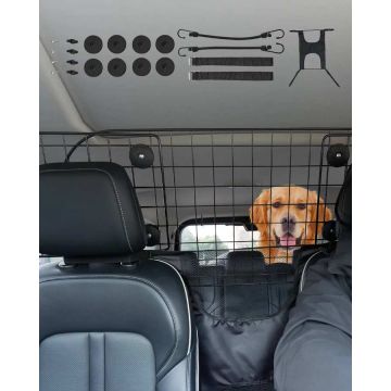 Adjustable Dog Car Partition, Wire Mesh, 35.4-60.6 inches