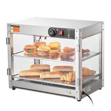 2-stage commercial food warmer, 800 W, with lighting, 58 L