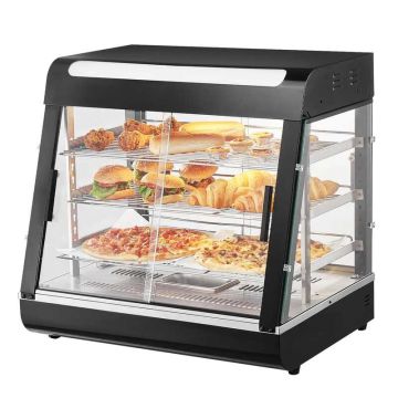 3-stage commercial food warmer, 111 L, lighting, adjustable shelf