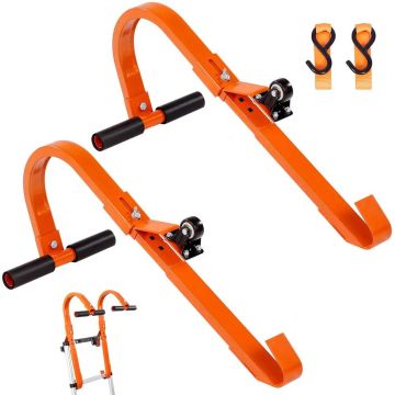 Steel ladder hooks with wheels, roof stabilizers, 2 pcs., 500 lb load capacity
