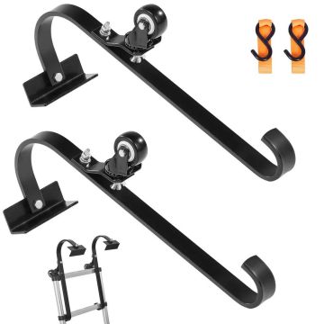 Ladder roof hook with wheel, steel stabilizer, 2 pcs. per pack