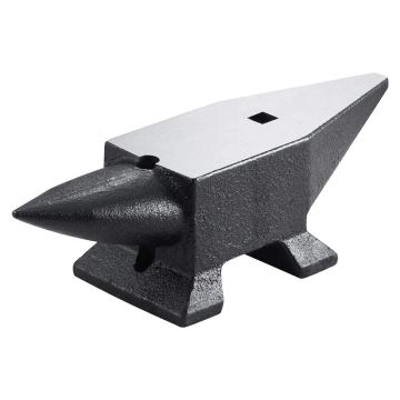 Cast iron blacksmith's anvil, 10 kg, round horn, with table top and base