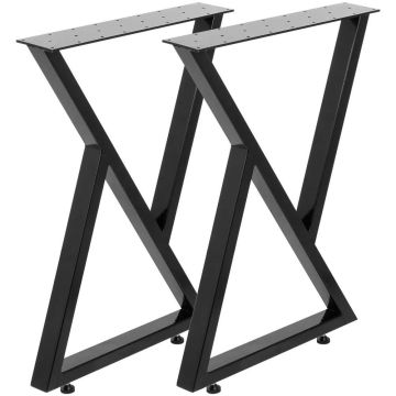 Nogi do stołu metalowe czarne, wys. 28 cali, 2 szt., stal
