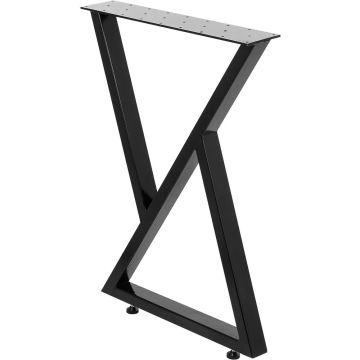 Nogi stołowe metalowe czarne, 71x61 cm, 2 szt., stal