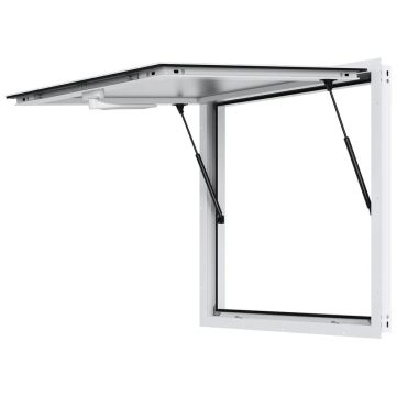 Food truck service window, 36"x36", aluminum, awning door, tow hook