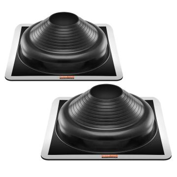2 pcs. 6.75-14" roof pipe sealing tips, flexible EPDM tape, metal base