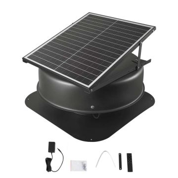 Extractor roof fan, 42W, solar energy, thermostat, remote control